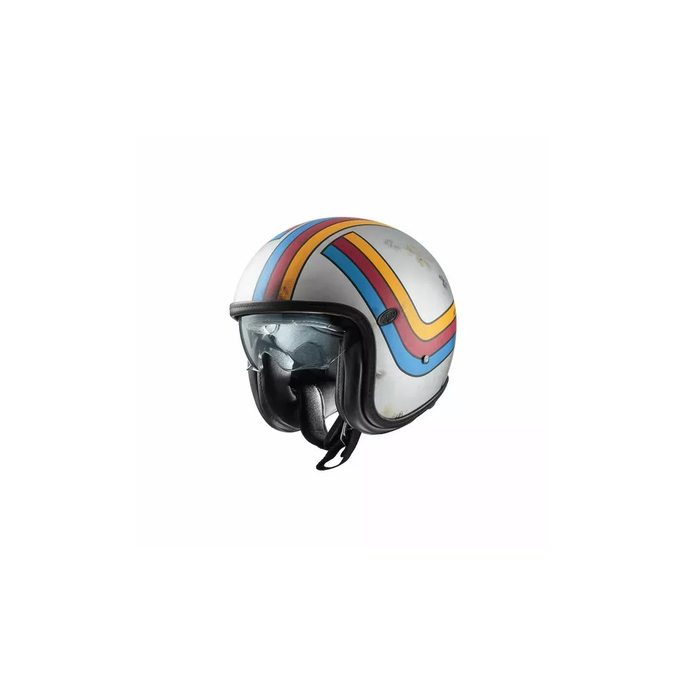 Casco Vintage Platinum Edition — Talla XL, Plata, Abierto